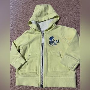 Neon yellow zip-up sweatshirt size 9M